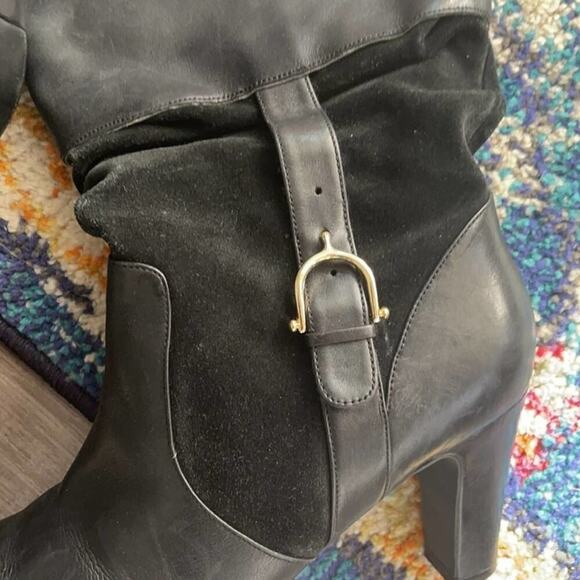 Ralph Lauren genuine leather /suede woman’s heels boots - Picture 5 of 12